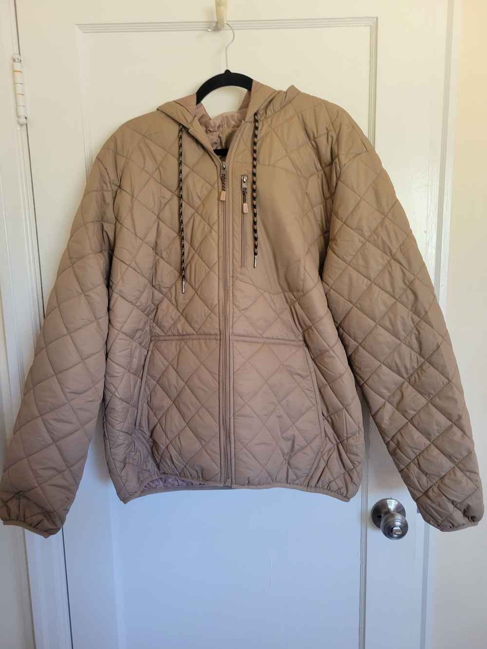 NWT Max Russo Tan Quilted Hooded Puffer Jacket